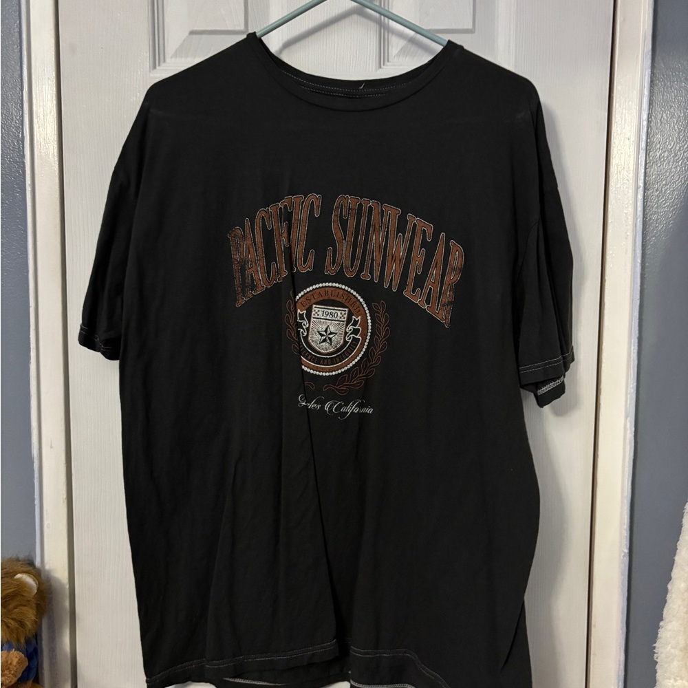Pacific Sunwear Charcoal Tee with Graphic Print